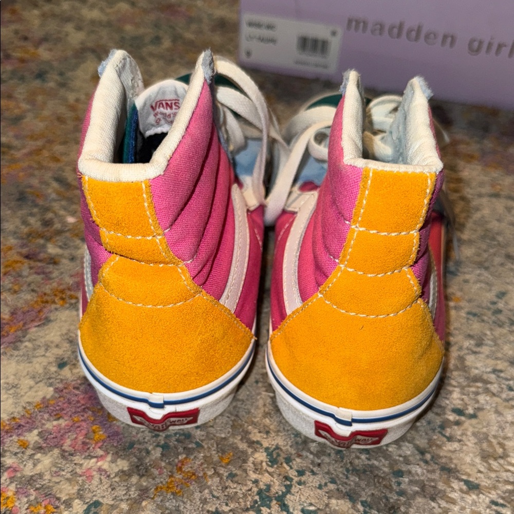 Van High-Top Sk8-Hi Colorblock Suede/Canvas Skate Sneakers 7.5/9 - Picture 7 of 9